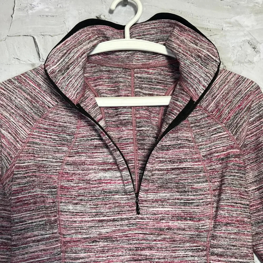 Lululemon Runderful Half Zip Pullover Size 4 Space Dye Berry Run Top Athletic